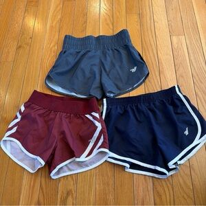 3 Pairs Varsity Cheer Shorts Pull On With Liners Youth Small YS Gray Navy Blue